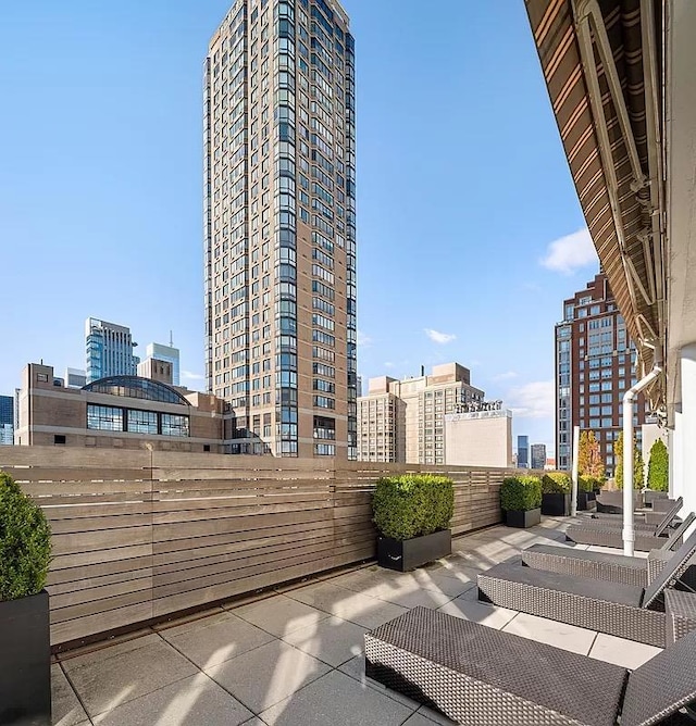 view of patio / terrace with a view of city