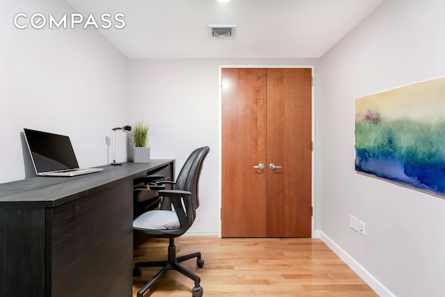 454 W 54th St Unit 3D, New York City, NY 10019 - home office with light wood-type flooring and baseboards