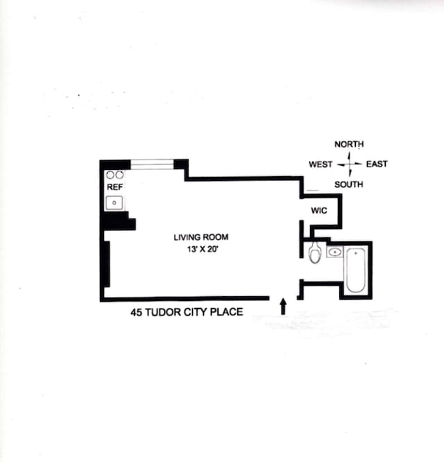 45 Tudor City Pl Unit 1116, New York City, NY 10017 - floor plan / room layout