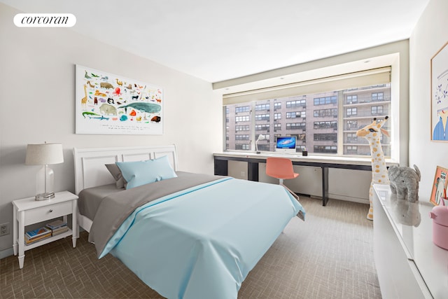bedroom with visible vents