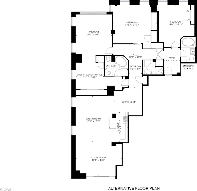 57 Front St Unit 303, New York City, NY 11201 - view of floor plan / room layout