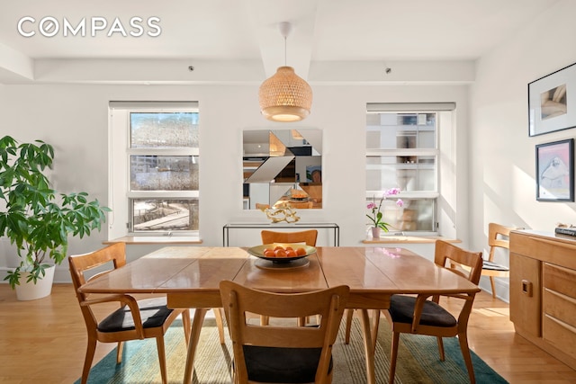 57 Front St Unit 303, New York City, NY 11201 - dining space with light wood finished floors