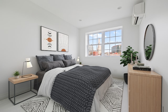 659 Baltic St Unit 3, New York City, NY 11217 - bedroom featuring an AC wall unit and baseboards