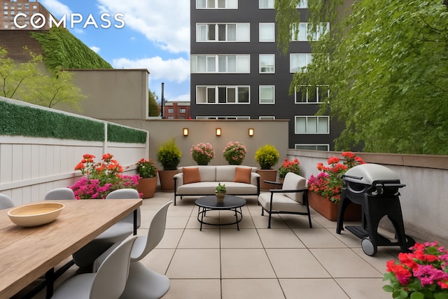 444 W 19th St Unit 201, New York City, NY 10011 - view of patio / terrace with area for grilling and outdoor lounge area