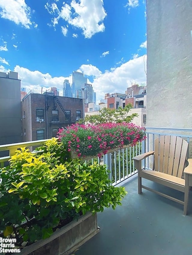 balcony with a view of city