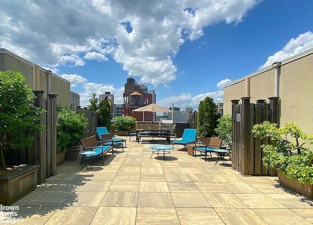 505 W 47th St Unit 5Dn, New York City, NY 10036 - view of patio featuring outdoor dining space