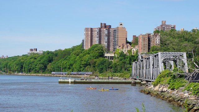 property view of water with a city view
