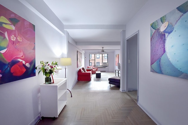 hallway with baseboards