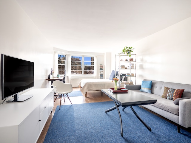 360 W 22nd St Unit 8N, New York City, NY 10011 - living room with wood finished floors