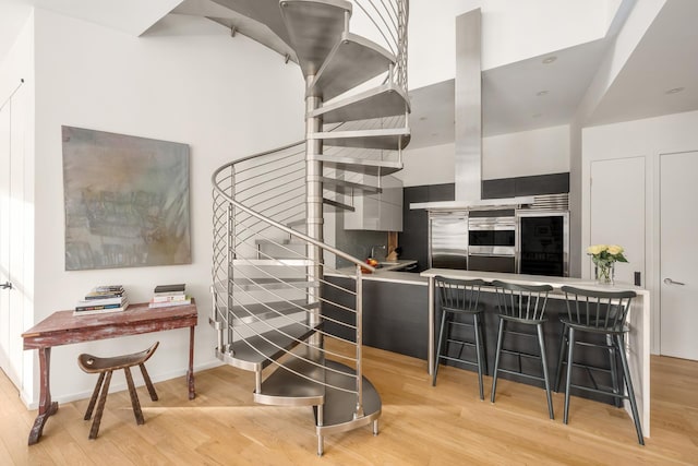 165 Hudson St Pha, Pha, New York City, NY 10013 - stairway with wood finished floors