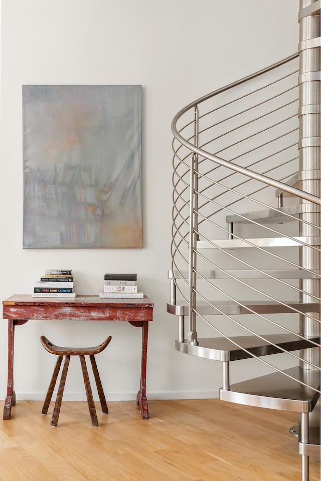 165 Hudson St Pha, Pha, New York City, NY 10013 - staircase featuring wood finished floors and baseboards