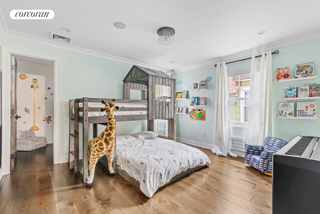 8119 Ridge Blvd, New York City, NY 11209 - bedroom featuring hardwood / wood-style flooring, visible vents, and crown molding
