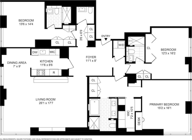 300 E 77th St Unit 17A, New York City, NY 10075 - room layout