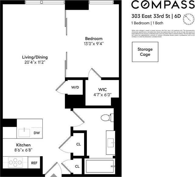 303 E 33rd St Unit 6D, New York City, NY 10016 - room layout