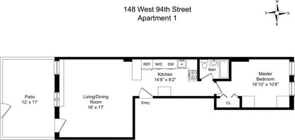 148 W 94th St Unit 1, New York City, NY 10025 - home floor plan