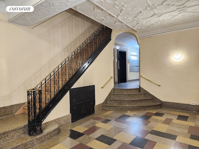 762 Brady Ave Unit 621, New York City, NY 10462 - stairway with arched walkways