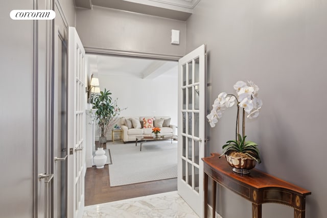 doorway featuring french doors