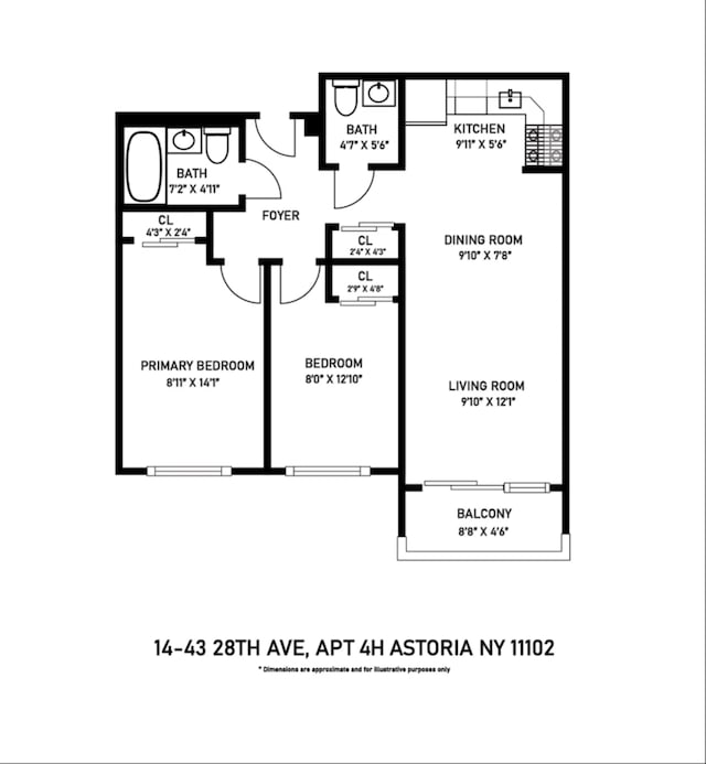 14-43 28th Ave Unit 4H, New York City, NY 11102 - room layout