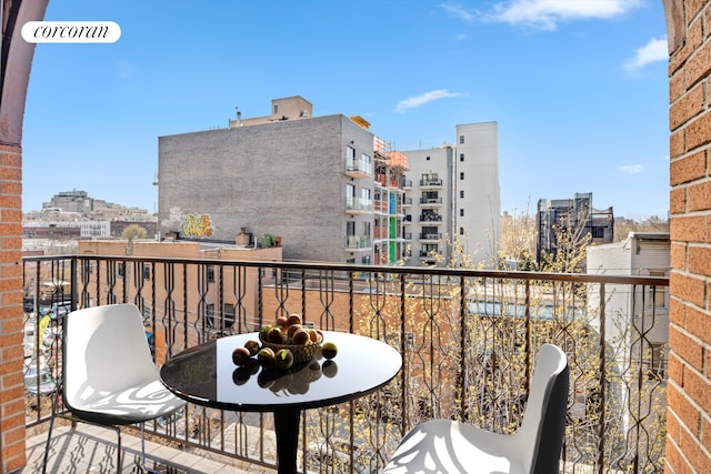 balcony featuring a view of city