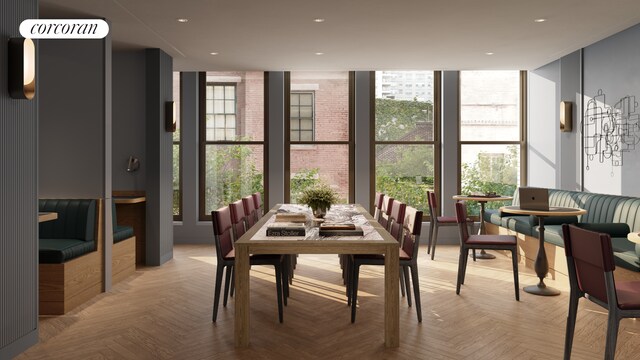 181 Macdougal Street Penthouse, New York City, NY 10011 - dining space featuring a wall of windows