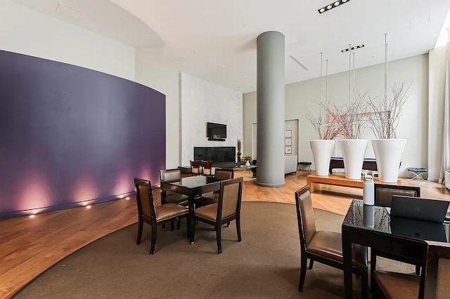 325 5th Ave Unit 34D, New York City, NY 10016 - dining space with wood finished floors and a high ceiling