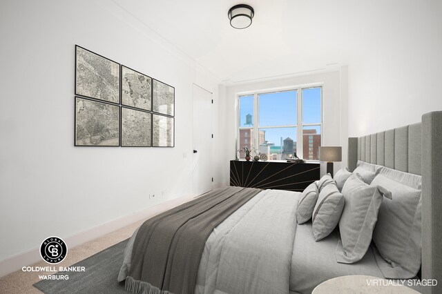 420 Riverside Dr Unit 12H, New York City, NY 10025 - bedroom with carpet flooring and a city view