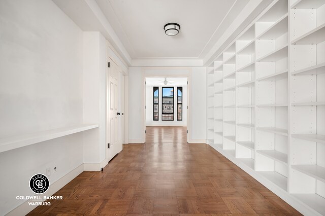 420 Riverside Dr Unit 12H, New York City, NY 10025 - hall with built in shelves and baseboards