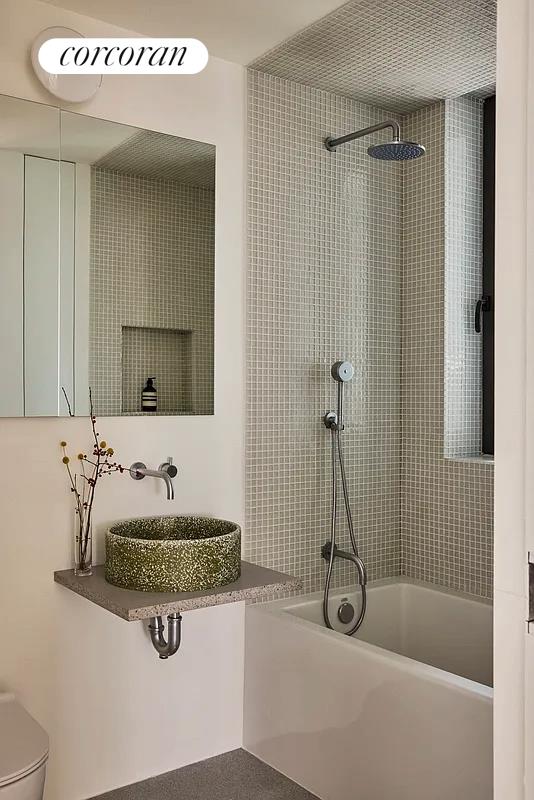 9 Chapel St Unit 5C, New York City, NY 11201 - full bath with toilet, a sink, and shower / washtub combination
