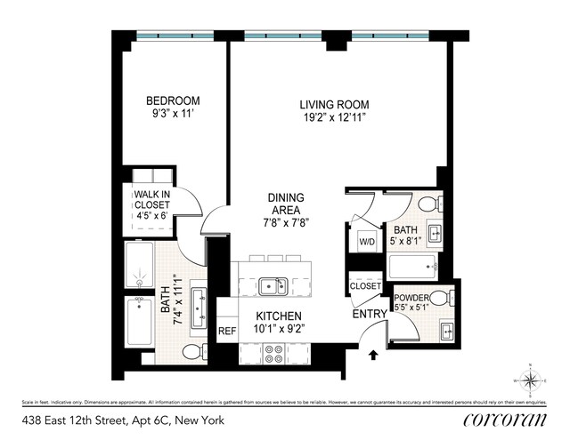 438 E 12th St Unit 6C, New York City, NY 10009 - floor plan / room layout
