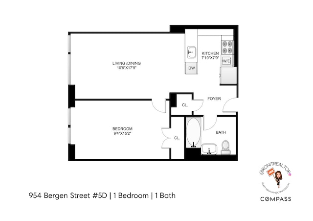 954 Bergen St Unit 5D, New York City, NY 11216 - view of home floor plan