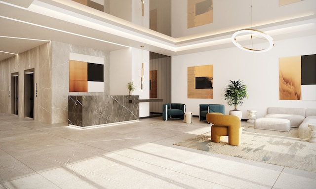 37-34 33rd St Unit 2-B, New York City, NY 11101 - building lobby featuring a towering ceiling