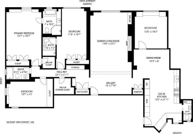 180 E 79th St Unit 14G, New York City, NY 10075 - home floor plan