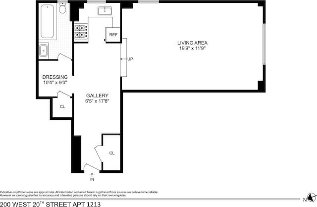 200 W 20th St Unit 1213, New York City, NY 10011 - property floor plan