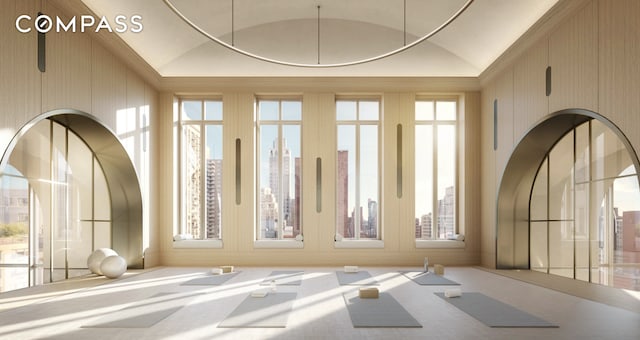200 E 83rd St Unit 24C, New York City, NY 10028 - interior space featuring lofted ceiling