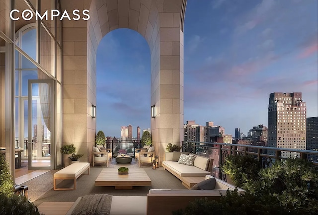 200 E 83rd St Unit 24C, New York City, NY 10028 - lobby featuring a city view and a high ceiling