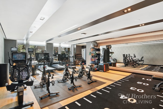 gym featuring visible vents