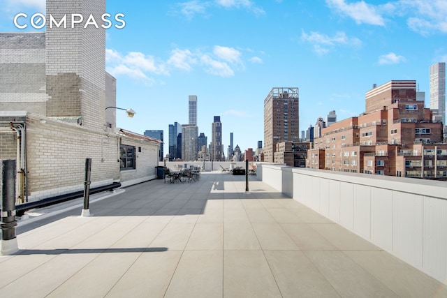 view of patio / terrace featuring a skyline view