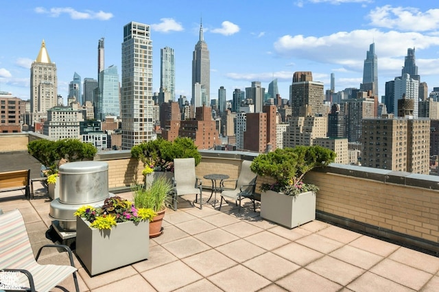 view of patio / terrace with a city view