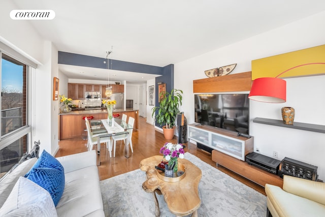 460 W 236th St Unit 4B, New York City, NY 10463 - dining area with recessed lighting, light wood-style flooring, and baseboards