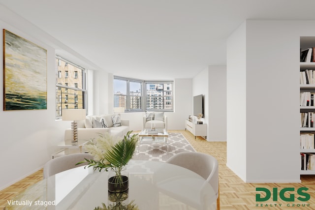 interior space featuring baseboards