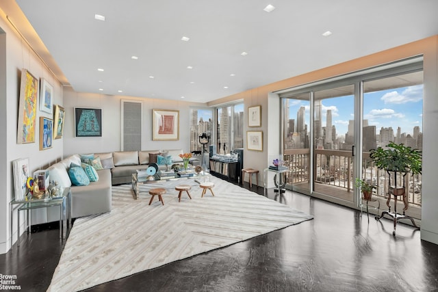 200 E 69th St Unit 42A, New York City, NY 10021 - living area featuring a skyline view