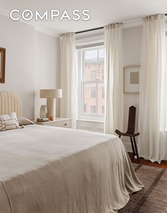 130 Fort Greene Place, New York City, NY 11217 - bedroom featuring crown molding and dark wood-type flooring