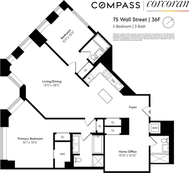 75 Wall St Unit 36F, New York City, NY 10005 - view of room layout