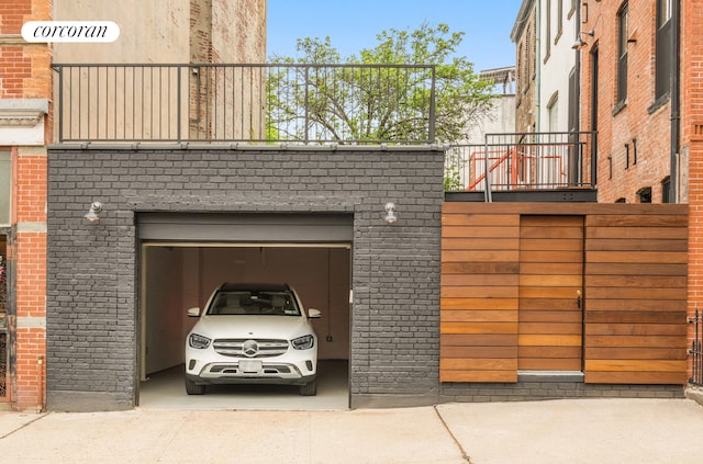 garage with driveway