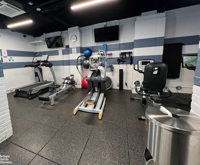 gym with visible vents