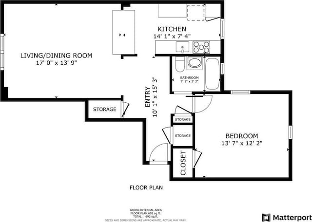 302 96th St Unit 2-W, New York City, NY 11209 - home floor plan