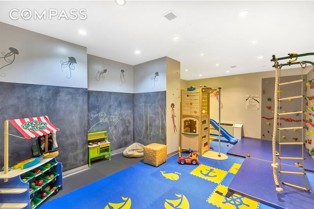 99 John St Unit 522, New York City, NY 10038 - playroom with recessed lighting and rubber floors