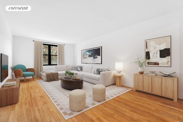 living room with light wood-style flooring