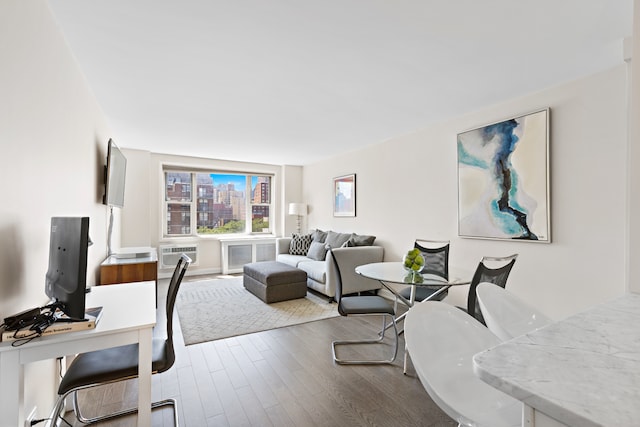 living area featuring wood finished floors