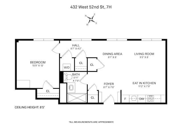 432 W 52nd St Unit 7H, New York City, NY 10019 - view of home floor plan